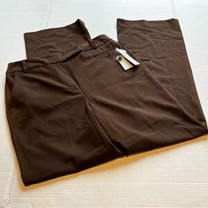 Larry Levine Stretch pants Size 10 Chocolate NWT 5 pockets belt loops